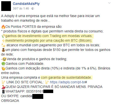 Burlões a promover a fraude Adsply em Portugal