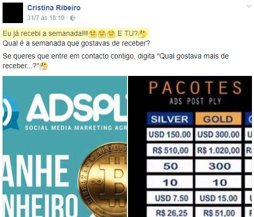 Burlões a promover a fraude Adsply em Portugal