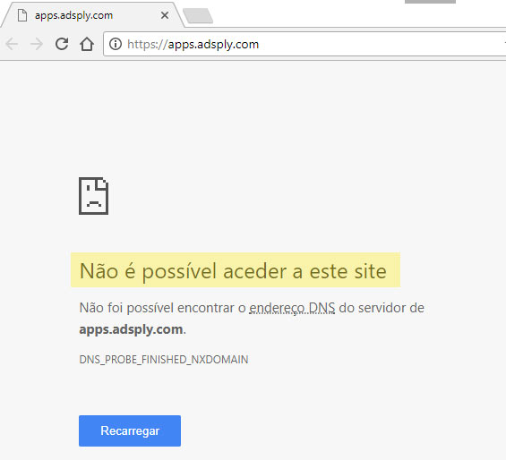 Sites da Adsply não funcionam