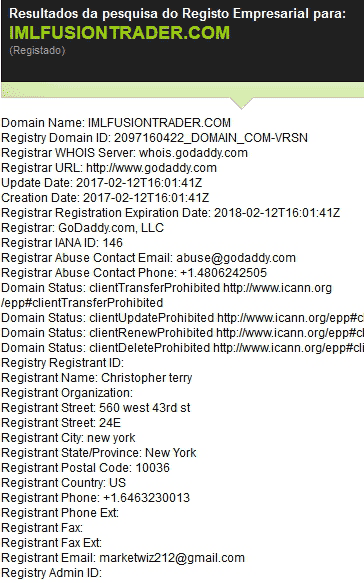 Whois domínio imlfusiontrader.com