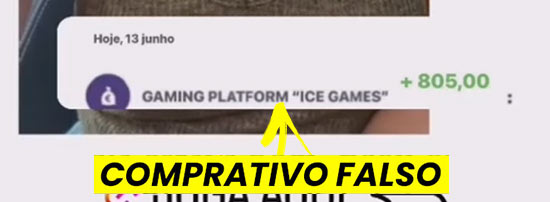 Comprovativo falso ice games influencer #4