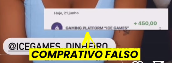 Comprovativo falso ice games influencer #5