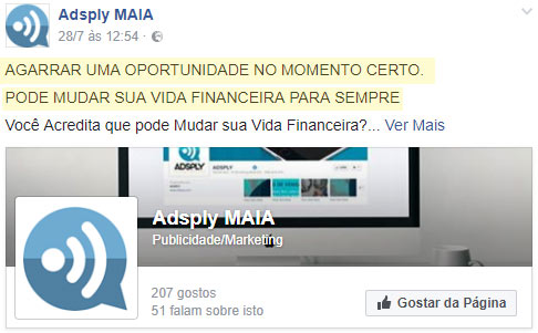 Burlões a promover a fraude Adsply em Portugal