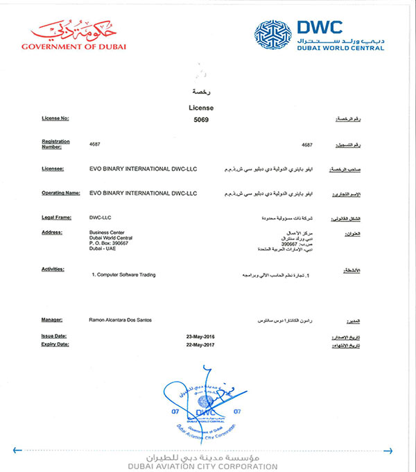 Licença da empresa fantasma no Dubai