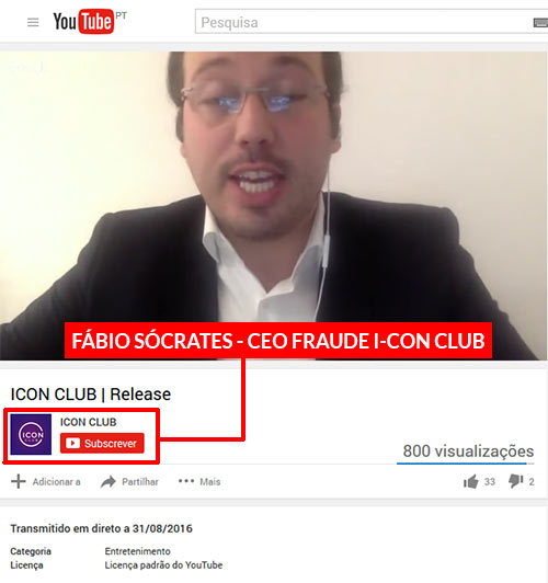 Fábio Sócrates, Presidente da fraude I-CON Club