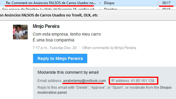 Burlão de África dos anúncios falsos