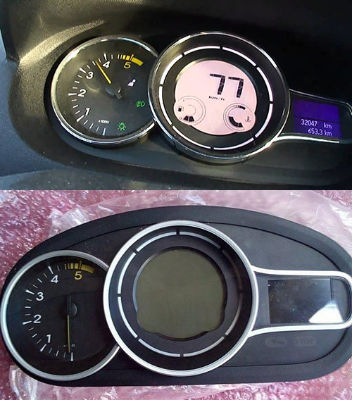 Kms falsos de quadrante de outro carro