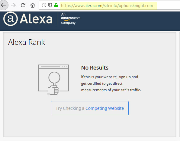 Ranking alexa fraude Optionsknight.com