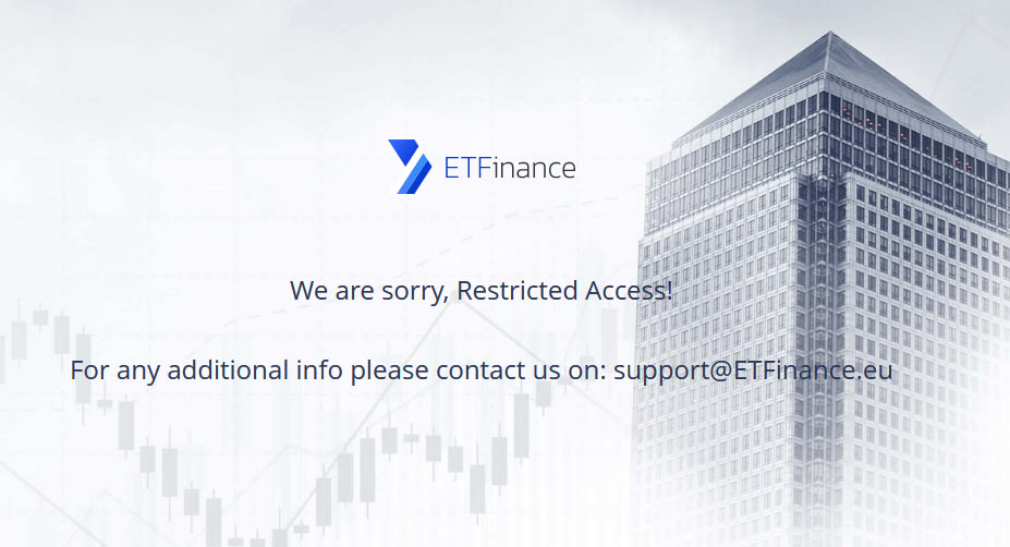Site ETFinance foi apagado
