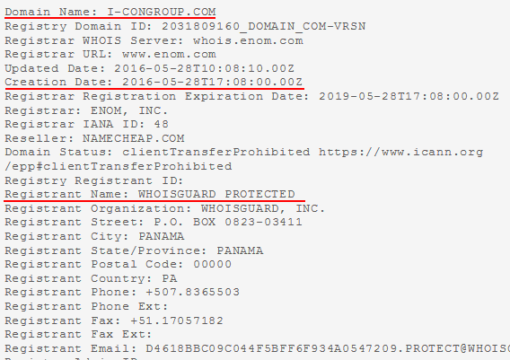 WHOIS domínio i-congroup.com